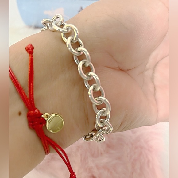 Tiffany & Co Heart Tag Charm Bracelet in Sterling Silver Blank Engravable Heart - Picture 4 of 7